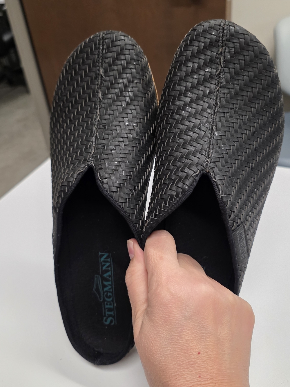 Stegmann Maria Woven Cork Mule, Worn Once, Size 11, Black